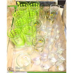 FLAT OF NEW ASSORTED DECORATIVE JUICE CUPS, SHOT