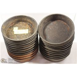 LOT OF 23 ROUND CAST IRON PANS