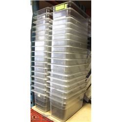 LOT OF 34 ONE THIRD SIZE PLASTIC INSERTS 6" DEEP