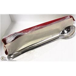 NEW 15" STAINLESS PERFORATED SPOONS - LOT OF 12