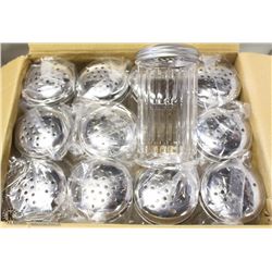 CHEESE OR PEPPER SHAKERS LOT OF 12 NEW