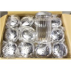 CHEESE OR PEPPER SHAKERS LOT OF 12 NEW