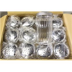CHEESE OR PEPPER SHAKERS LOT OF 12 NEW