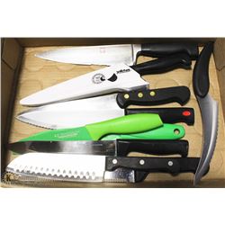 FLAT OF KITCHEN KNIVES - VARIOUS MAKERS INCLUDING