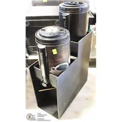 DOUBLE HEAD COFFEE CARAFFE STAND WITH 2 DISPENSERS