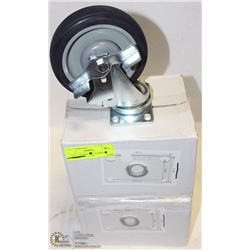 4 NEW CASTORS - 2 LOCKING, 2 NON-LOCKING - 2-3/8"