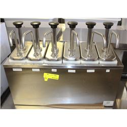 (OC) 6 PUMP COMMERCIAL CONDIMENT/SYRUP DISPENSER