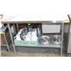 Image 1 : ME#19) 24"X48" S/S WORK TOP TABLE WITH GALVANIZED