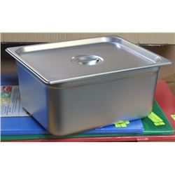ME#8) S/S FOOD PAN HALF SIZE 6" DEEP WITH LID
