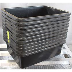 BLACK  TOTE BOXES -  LOT OF 6 - NEW