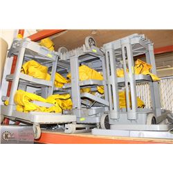 LOT OF 5 JANITORIAL CARTS WITH BAGS