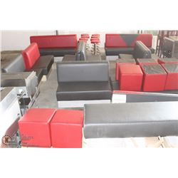 LARGE LOT OF BENCH SEATING & CUBE OTTOMANS