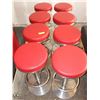 Image 1 : LOT OF 8 LEATHERETTE AND STAINLESS SWIVEL BAR
