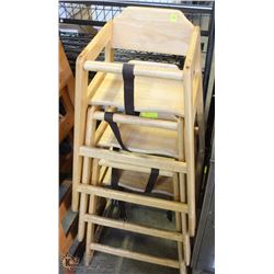 LOT OF 3 WOODEN HIGH CHAIRS