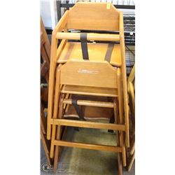 LOT OF 3 WOODEN HIGH CHAIRS