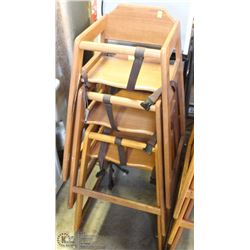 LOT OF 3 WOODEN HIGH CHAIRS