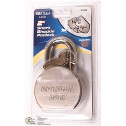 NEW GORILLA LOCK 2" SHORT SHACKLE PADLOCK /W KEYS