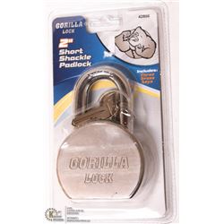 NEW GORILLA LOCK 2" SHORT SHACKLE PADLOCK /W KEYS