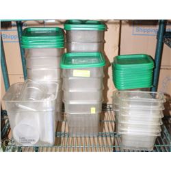 SHELF CONTAINING 4QT INGREDIENT BINS, LIDS INSERTS