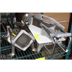 SHELF CONTAINING A VEGETABLE SLICER & A FRY CUTTER