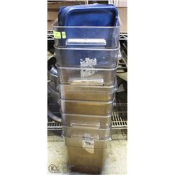 LOT OF 8 CAMBRO 22QT DRY INGREDIENT BINS W/ LIDS
