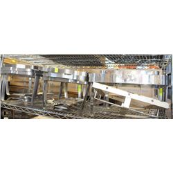 LOT OF 9 VARIOUS CHAFFING DISH FRAMES WITH 2 LIDS