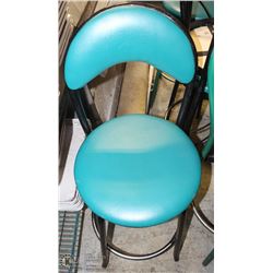 GROUP OF 3 SWIVEL BAR STOOLS WITH CUSHIONS &