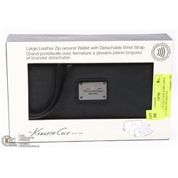 KENNETH COLE NEW YORK LARGE LEATHER ZIP AROUND
