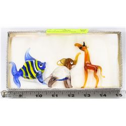 ART GLASS ANIMAL FIGURES