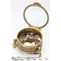 TRINKET BOX OF COINS