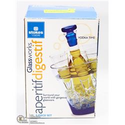 8PC GLASSWORKS APERITIF DIGESTIF DECANTER & GLASS