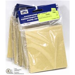 6 NEW PACKAGES OF 30 SANDPAPER