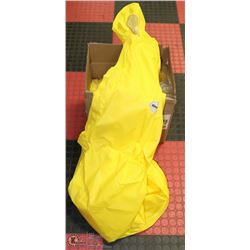 BOX OF 3XL DISPOSABLE YELLOW COVERALLS