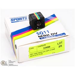 HD 1080 MINI DV SPY CAMERA WITH MOUNTS FOR