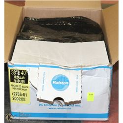 CASE OF 200 38X40" REGULAR SIZE BLACK GARBAGE BAGS