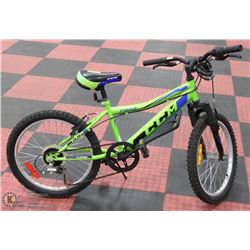 CCM 6 SPEED BIKE GREEN & BLUE 20" TIRES.