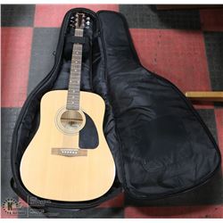 FENDER GUITAR WITH AXE MUSIC CASE.