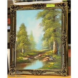 ORIGINAL LANDSCAPE PAINTING SIGNED WEBER FRAMED