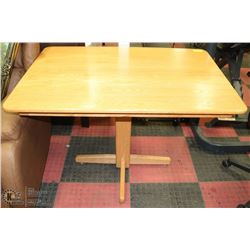 WOOD PEDESTAL DINING TABLE 44X29.5X30.