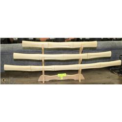 SET OF 3 SWORDS IN BAMBOO SCABBARDS