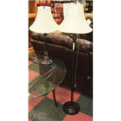 PAIR OF LAMPS, 1 TABLE AND 1 FLOOR MATCHING SET