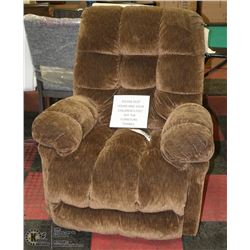 BROWN FABRIC RECLINING SOFA CHAIR