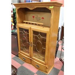 2 DOOR 2 DRAWER HUTCH WITH GLASS DOOR AND SHELF