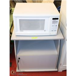1000W MICROWAVE WITH WHITE STAND ON CASTORS