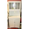 Image 1 : KITCHEN OR BATHROOM CUPBOARD, WHITE WITH 2 GLASS