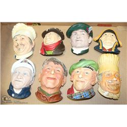BOX WITH 8 ASSORTED BOSSON HEADS SOME HAVE CHIPS