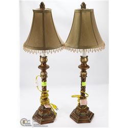 PAIR OF VINTAGE ESTATE TABLE LAMPS - 28" TALL.