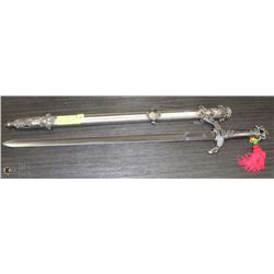 ORNATE EAGLE HEAD HANDLED SWORD AND SCABBARD