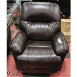DARK BROWN LEATHERETTE RECLINING SOFA CHAIR