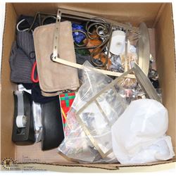 BOX WITH NEW LEATHER WALLET, JEWELLERY DISPLAYS